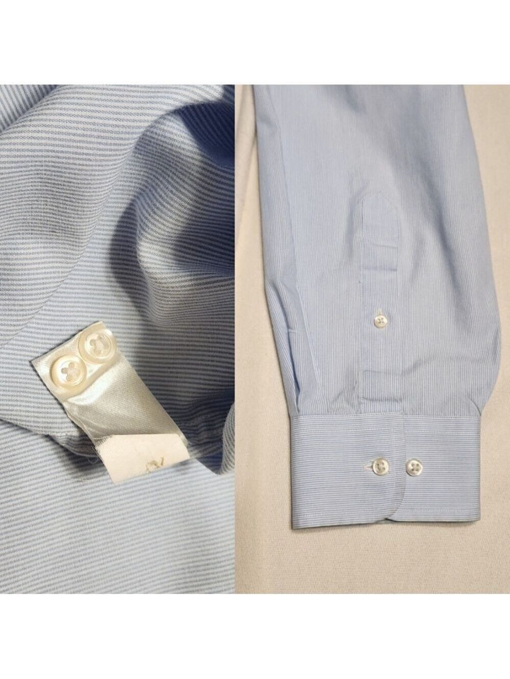US Polo Assn Blue White Pin Stripe Dress Shirt Large - Picture 8 of 11